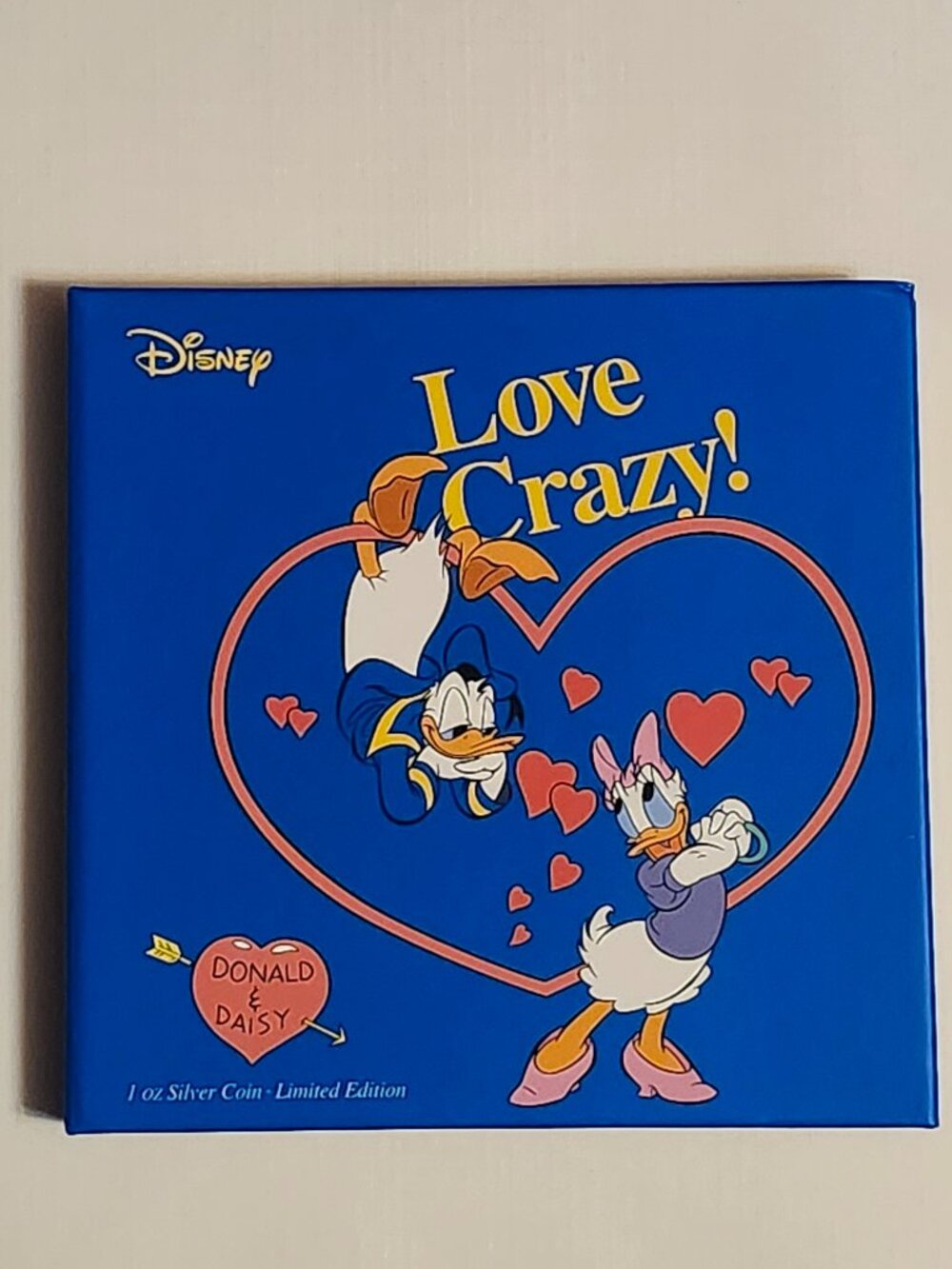 2016 $2 Disney Love Crazy Donald & Daisy Duck 1oz Coloured Silver Proof Coin